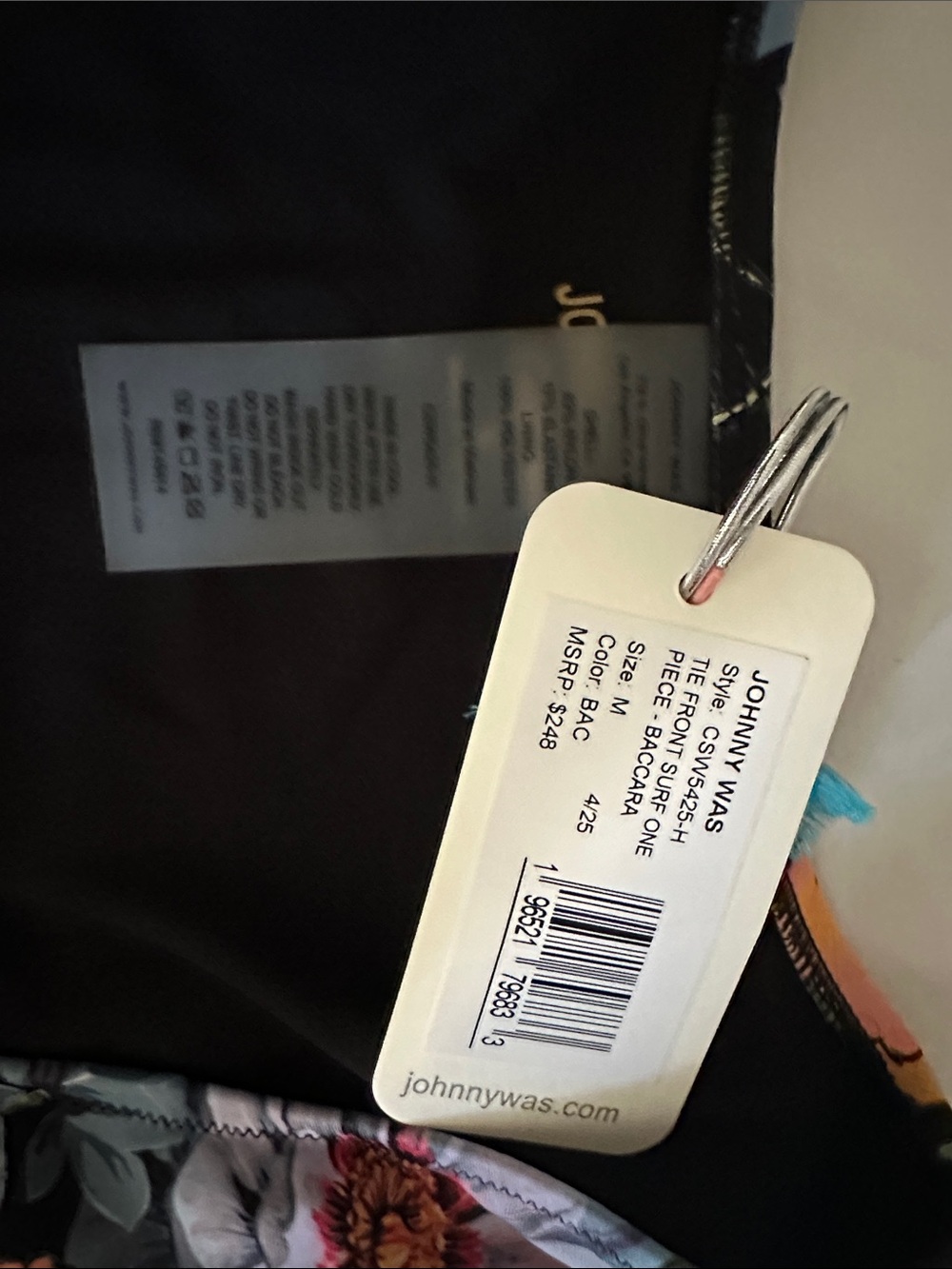 NWT Johnny Was Baccara Tie Front Surf Swimsuit - Picture 4 of 7